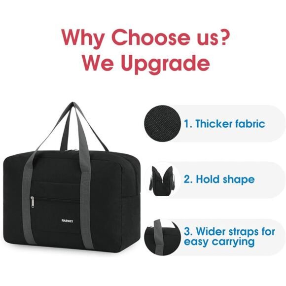 For Spirit Airlines Personal Item Bag 18x14x8 Foldable Travel Duffel Bag Tote - Picture 4 of 7